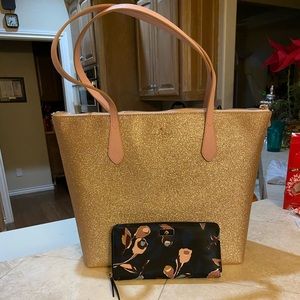 Kate Spade rose gold purse and wallet